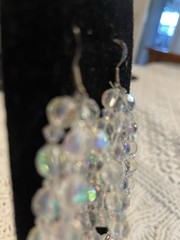 Vintage- Style Earrings Aurora Borealis Glass Beads That Create A Shimmering E