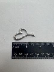 Vintage 925 Sterling Silver Open Heart Slide Women Pendant