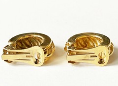 AGATHA PARIS Clip-On Earrings Gold-Tone Rope Twist Demi-Hoop Vintage Signed