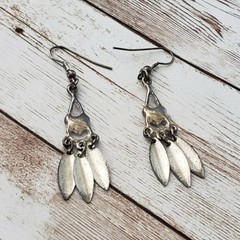 Vintage Earrings for Pierced Ears Dangle with Heart Design