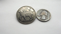 Vintage Large Moravian Seal Sterling Silver 1 1/4″ Brooch Pin 9.6 Grams