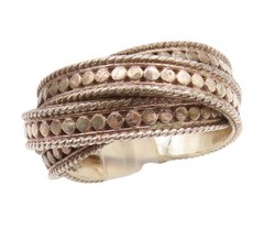 925 Sterling Silver Vintage Ring ANNA BECK Twisted Dot Multi Band Sz 8 RG34059