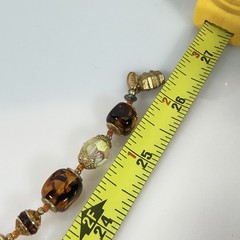 Vintage Vendome Necklace Gold Tone Cognac & Cream Glass Beads 26″