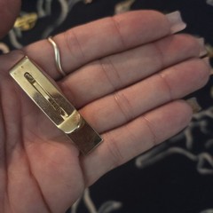 Vintage 1960s 1/20 12K Gold Filled Mother of Pearl Cufflink Tie Bar Set Mens MOP