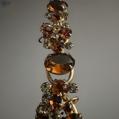STUNNING Vintage 1960s Juliana Topaz Amber Rhinestone Bracelet D&E unmarked