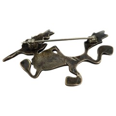 Southwestern Cartoon Running Roadrunner Sterling Silver 925 Brooch Pin