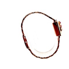 1940s Nastix 14 Karat Rose Gold Ruby and Diamond Covered Watch Bracelet