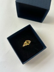 Vintage Yellow Cubic Zirconia Ring Gold Plated Womens Size 8.5