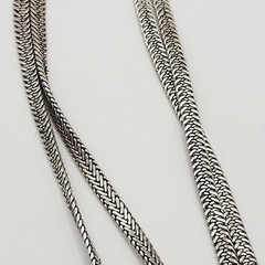 Napier Two Chain with Square Floral Filigree Ornate Silver Tone Pendant Necklace