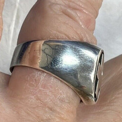 Greek Cross Sterling Silver 0.925 VINTAGE Men’s 1/2″ N to S BAND RING size 9.75