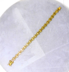 Sterling Silver 925 Vermeil Fancy CZ Tennis Bracelet Baguettes & Rounds ~ 7 1/4″