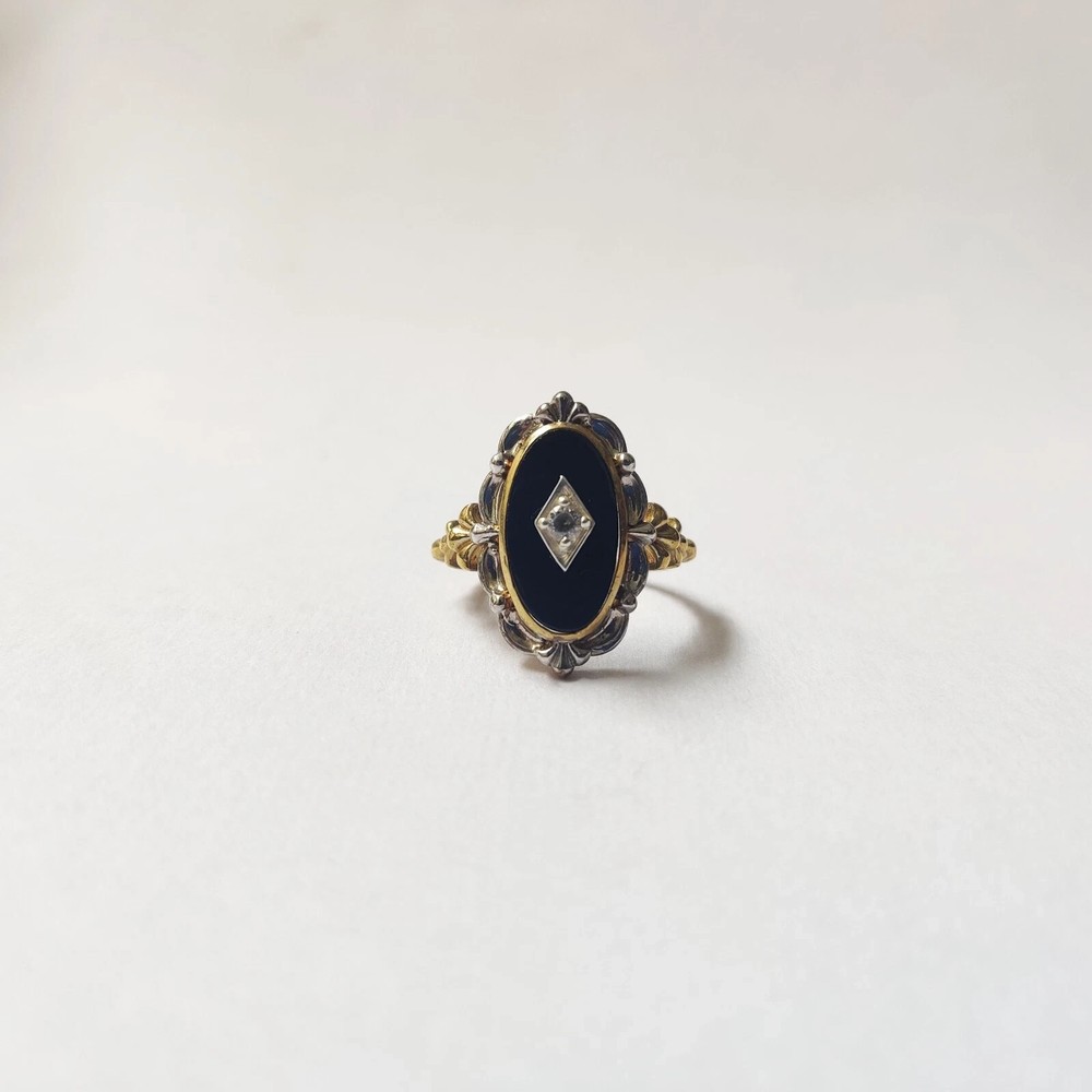 Art Deco Style 925 Silver Victorian handmade Black onyx Anniversary Wedding Ring