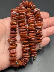 Red Jasper Polished Chunky Chip Bead Necklace