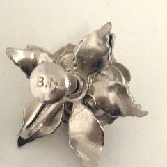 Bugbee & Niles Silver-Tone Rose Stud Screw-Back Earring Vintage Style Jewelry