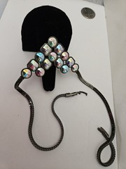VINTAGE YSL YVES SAINT LAURENT AURORA BOREALIS V NECKLACE Great Condition!!