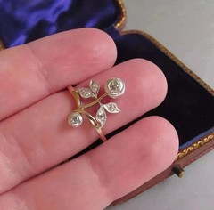 Art Deco Style Round Cut Lab Created Diamond 14k Yellow Gold FN Anniversary Ring
