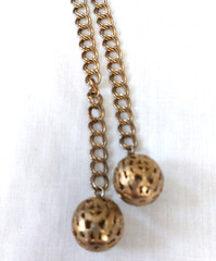 Vintage Unsigned Designer Ball Gold Tone Chain Link Adjustable Necklace Belt 40″