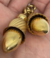 Vintage Lariat Double Dangle Components Polished W/Gold-Tone Rope Chain Unsigned