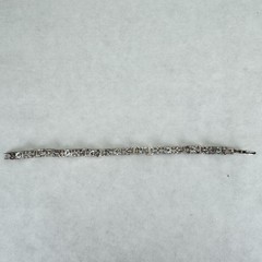 Vintage AVON NR Silver-Tone Rhinestone Crystal Bracelet 8 inch Fold Over Clasp