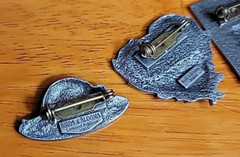 Birds and Blooms 3D lot of 3 Silver Pewter Pin Brooches