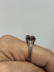 Vintage Art Deco Joseph E DeMarco 925 Garnet Cluster Ring 8 3/4