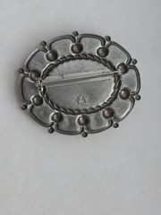 Bell Trading Post Nickel Silver Faux Turquoise Brooch Pin 1.75″