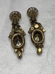 VTG Juliana D&E Heliotrope Watermelon Demi Parure Brooch Clip Earrings
