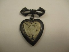 Vintage Sterling Silver Locket Pendant Pin Brooch c1940s Solider Photo
