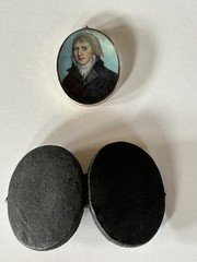 Rare Antique 1790 Georgian Portrait Miniature Locket W Original Case