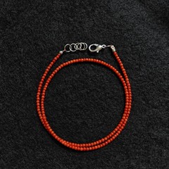 2mm Natural Italian Sea Red Coral Smooth Round Beads Genuine Red Color Necklace.