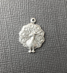 36254 – 6 Pc Small Peacock Charm Jewelry Finding Silver Ox SALE