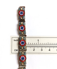 Old, Vintage Micro Mosaic Bracelet ~ Rectangle Panels ~ 6.75 Inches