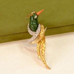 Jomaz Figural Bird of Paradise Brooch 1950s