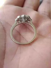 Art Deco Style Round Cut Lab Created Diamond 14K White Gold FN Engagement Ring