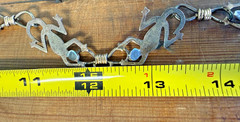 Spectacular VTG sterling & 18k yellow gold plated Mexican lizard iguana necklace