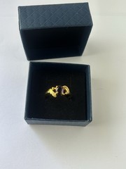 Vintage Purple Cubic Zirconia Ring Gold Plated Womens Size 10