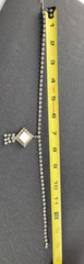 Thermoset Lucite Rhinestone Tassel Choker Necklace 14″