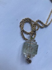 Art Deco Glass vintage Pendant Lucky Charm Talisman Gorgeous Ooak Beauty