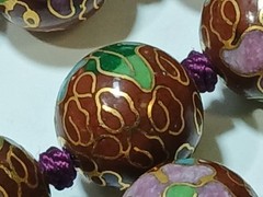 Cloisonne Strung 12mm Beaded Necklace 28″