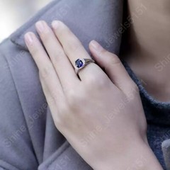 2.30Ct Oval Cut Blue Sapphire & Lab Created Diamond 925 Silver Engagement Ring