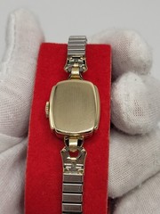 SWISS [N. MINT] 16mm OMEGA Gold Plated 17 JEWELS WORKING WIND UP WATCH Vintage