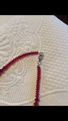 Woman’s Vintage Red Aurora Crystal Necklace Restrung 28 Inch
