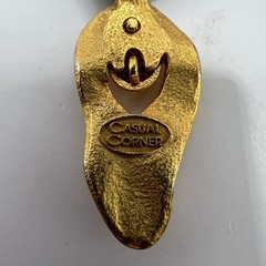 Casual Corner Dangle Pierced Earrings Brushed Shiny Gold Tone Door Knocker Drop