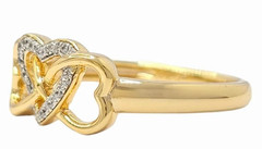 0.12TCW Round Cut White Moissanite Heart Shaped Women’s Ring 10K Yellow Gold FN