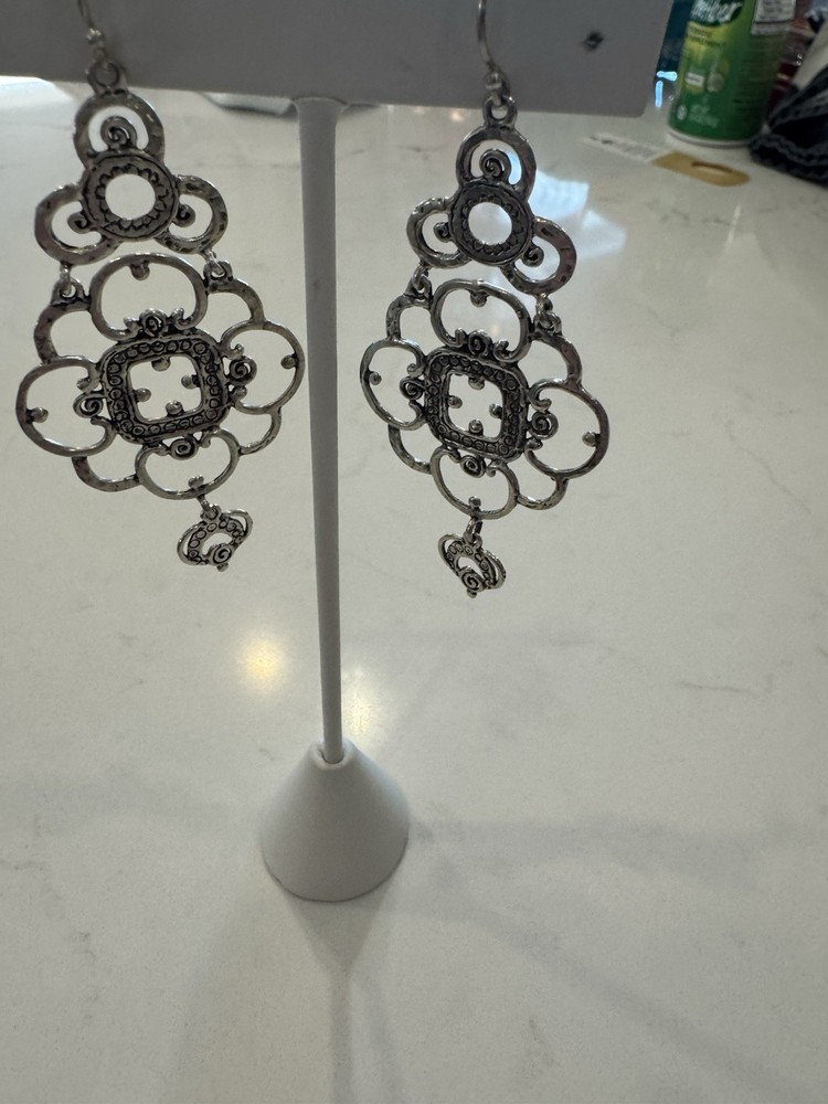 Vintage Sterling Silver 3” Chandelier Dangle Earrings Made In Israel 15.9 Grams