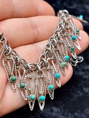 Antique Armenian Silver necklace with natural turquoise