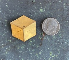Vintage Brass Cube Shaped Jewelry 24 mm Stampings – set of 10 – F-12