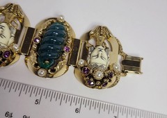 Selro Selini Asian Princess Bracelet + Earrings Set wide panel vintage rare