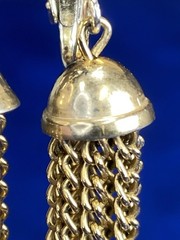 Vtg Unbranded Costume Jewelry Chain Tassel Dangle Drop Clip On Estate Earrings