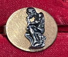 3 Vintage Tie Clasps GE Locomotive, The Thinker, DPED Balfour General Electric
